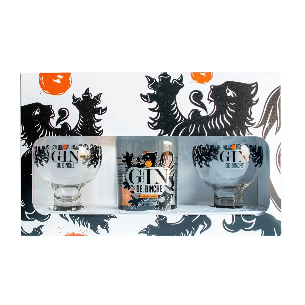 Pack Gin de Binche 70cl / 2 verres