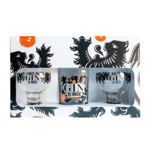 Pack Gin de Binche 70cl / 2 verres